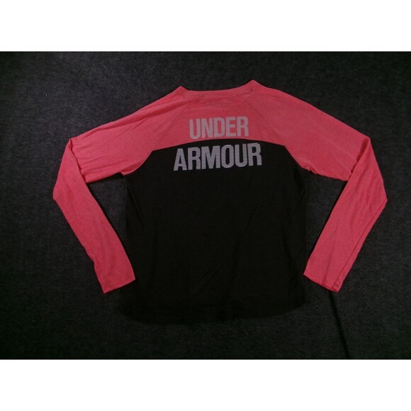 Under Armour Top Women Small Pink Athletic Sporty Training Causal Logo Heatgear - Picture 8 of 10